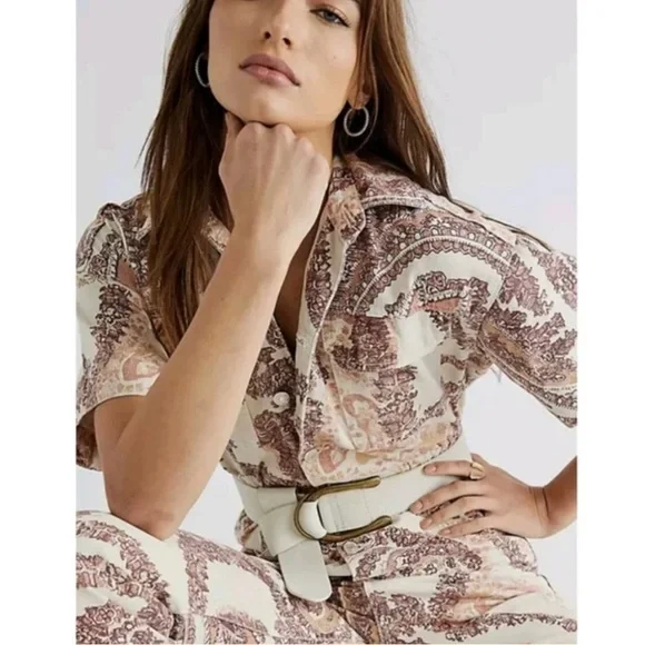 ❤️Free People Marci Printed Coverall Jumpsuit